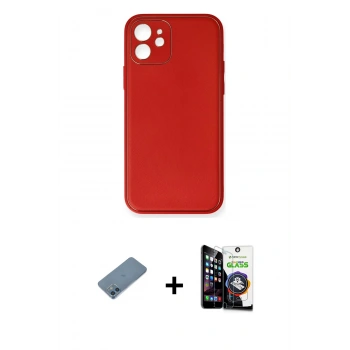 MARSİLYAN™- iPhone 12 Mini Kılıf Yadigar Klasik - Şeffaf Temperli Cam Ekran Koruyucu + Shine Kamera Lens Koruma Cam - MI