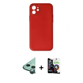 MARSİLYAN™- iPhone 12 Mini Kılıf Yadigar Klasik - Şeffaf Temperli Cam Ekran Koruyucu + Raze Metal Kamera Lens - YL