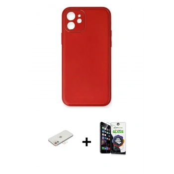 MARSİLYAN™- iPhone 12 Mini Kılıf Yadigar Klasik - Şeffaf Temperli Cam Ekran Koruyucu + Renkli Kamera Lens Koruma Cam - YL