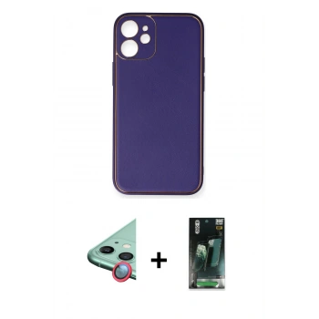 MARSİLYAN™- iPhone 12 Mini Kılıf Yadigar Klasik - Siyah 360 Mat Full Body Arka Koruyucu + Raze Metal Kamera Lens - KI