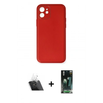 MARSİLYAN™- iPhone 12 Mini Kılıf Yadigar Klasik - Siyah 360 Mat Full Body Arka Koruyucu + Kamera Lens Koruma Cam - SF