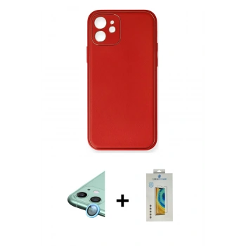 MARSİLYAN™- iPhone 12 Mini Kılıf Yadigar Klasik - Siyah Polymer Nano Ekran Koruyucu + Raze Metal Kamera Lens - MI