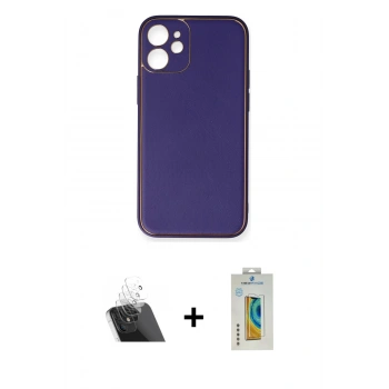 MARSİLYAN™- iPhone 12 Mini Kılıf Yadigar Klasik - Siyah Polymer Nano Ekran Koruyucu + Kamera Lens Koruma Cam - SF