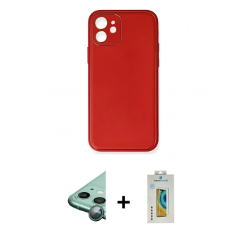 MARSİLYAN™- iPhone 12 Mini Kılıf Yadigar Klasik - Siyah Polymer Nano Ekran Koruyucu + Raze Metal Kamera Lens - YL