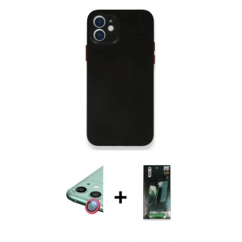 MARSİLYAN™- iPhone 12 Mini Kılıf Yadigar Yansıma Serisi - Şeffaf 360 Full Body Arka Koruyucu + Raze Metal Kamera Lens - KI