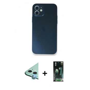MARSİLYAN™- iPhone 12 Mini Kılıf Yadigar Yansıma Serisi - Şeffaf 360 Full Body Arka Koruyucu + Raze Metal Kamera Lens - MI