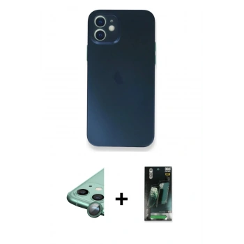 MARSİLYAN™- iPhone 12 Mini Kılıf Yadigar Yansıma Serisi - Şeffaf 360 Full Body Arka Koruyucu + Raze Metal Kamera Lens - YL