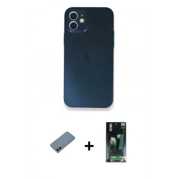 MARSİLYAN™- iPhone 12 Mini Kılıf Yadigar Yansıma Serisi - Şeffaf 360 Full Body Arka Koruyucu + Shine Kamera Lens Koruma Cam - GD