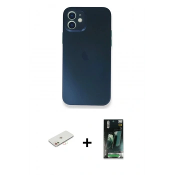 MARSİLYAN™- iPhone 12 Mini Kılıf Yadigar Yansıma Serisi - Şeffaf 360 Full Body Arka Koruyucu + Renkli Kamera Lens Koruma Cam - YL