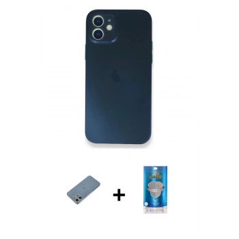 MARSİLYAN™- iPhone 12 Mini Kılıf Yadigar Yansıma Serisi - Şeffaf Royal Nano Ekran Koruyucu + Shine Kamera Lens Koruma Cam - GS