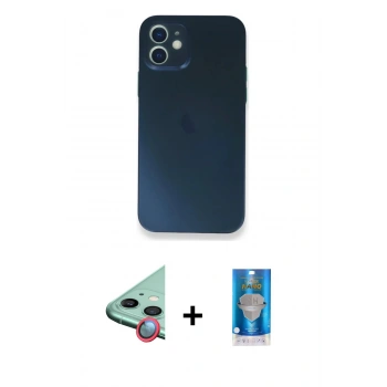 MARSİLYAN™- iPhone 12 Mini Kılıf Yadigar Yansıma Serisi - Şeffaf Royal Nano Ekran Koruyucu + Raze Metal Kamera Lens - KI