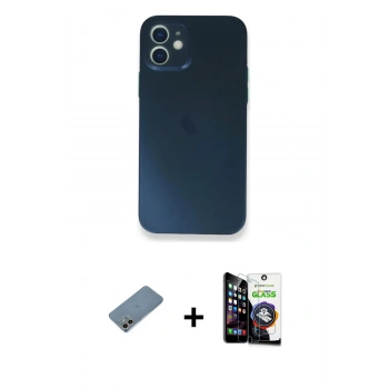 MARSİLYAN™- iPhone 12 Mini Kılıf Yadigar Yansıma Serisi - Şeffaf Temperli Cam Ekran Koruyucu + Shine Kamera Lens Koruma Cam - GI