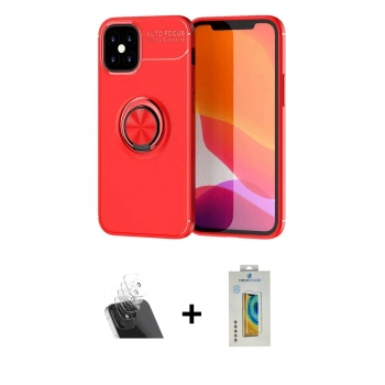 MARSİLYAN™- iPhone 12 Mini Kılıf Yankı Form Prime - Siyah Polymer Nano Ekran Koruyucu + Kamera Lens Koruma Cam - SF