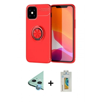 MARSİLYAN™- iPhone 12 Mini Kılıf Yankı Form Prime - Siyah Polymer Nano Ekran Koruyucu + Raze Metal Kamera Lens - MI