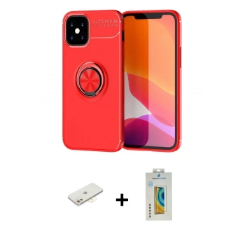MARSİLYAN™- iPhone 12 Mini Kılıf Yankı Form Prime - Siyah Polymer Nano Ekran Koruyucu + Renkli Kamera Lens Koruma Cam - SI