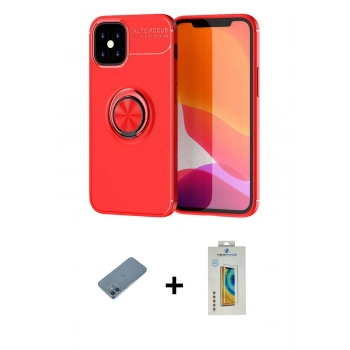 MARSİLYAN™- iPhone 12 Mini Kılıf Yankı Form Prime - Siyah Polymer Nano Ekran Koruyucu + Shine Kamera Lens Koruma Cam - MI