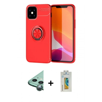 MARSİLYAN™- iPhone 12 Mini Kılıf Yankı Form Prime - Siyah Polymer Nano Ekran Koruyucu + Raze Metal Kamera Lens - YL