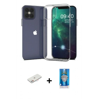 MARSİLYAN™- iPhone 12 Mini Kılıf Zirve Doku - Şeffaf Royal Nano Ekran Koruyucu + Renkli Kamera Lens Koruma Cam - PE