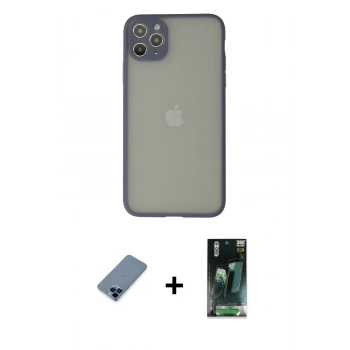 MARSİLYAN™- iPhone 12 Pro Kılıf Ahenk Çizgi Serisi - Şeffaf 360 Full Body Arka Koruyucu + Metal Kamera Lens Koruma Cam - MI