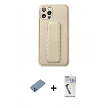 MARSİLYAN™- iPhone 12 Pro Kılıf Akış Doku - Şeffaf Uv Polymer Nano Ekran Koruyucu + Shine Kamera Lens Koruma Cam - GI