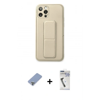 MARSİLYAN™- iPhone 12 Pro Kılıf Akış Doku - Şeffaf Uv Polymer Nano Ekran Koruyucu + Metal Kamera Lens Koruma Cam - KUYL