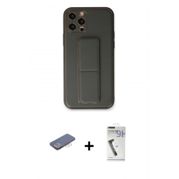 MARSİLYAN™- iPhone 12 Pro Kılıf Akış Doku - Şeffaf Uv Polymer Nano Ekran Koruyucu + Renkli Kamera Lens Koruma Cam - MI