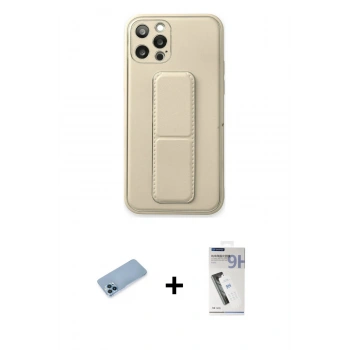 MARSİLYAN™- iPhone 12 Pro Kılıf Akış Doku - Şeffaf Uv Polymer Nano Ekran Koruyucu + Shine Kamera Lens Koruma Cam - MI