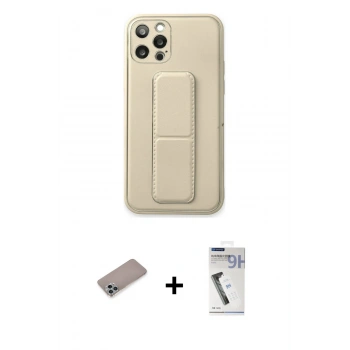 MARSİLYAN™- iPhone 12 Pro Kılıf Akış Doku - Şeffaf Uv Polymer Nano Ekran Koruyucu + Shine Kamera Lens Koruma Cam - SABE