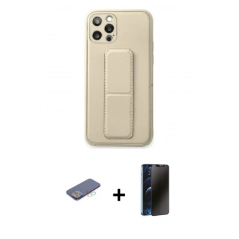 MARSİLYAN™- iPhone 12 Pro Kılıf Akış Doku - Siyah 3D Antistatik Hayalet Cam Ekran Koruyucu + Renkli Kamera Lens Koruma Cam - MI