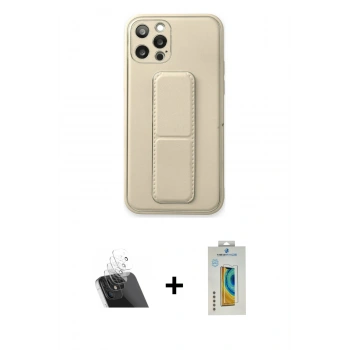 MARSİLYAN™- iPhone 12 Pro Kılıf Akış Doku - Siyah Polymer Nano Ekran Koruyucu + Kamera Lens Koruma Cam - SF