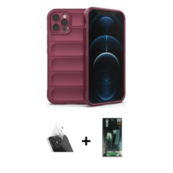 MARSİLYAN™- iPhone 12 Pro Kılıf Atlas Koleksiyonu - Şeffaf 360 Full Body Arka Koruyucu + Kamera Lens Koruma Cam - SF