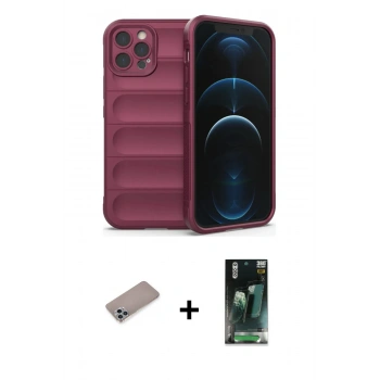MARSİLYAN™- iPhone 12 Pro Kılıf Atlas Koleksiyonu - Şeffaf 360 Full Body Arka Koruyucu + Shine Kamera Lens Koruma Cam - SABE