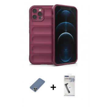 MARSİLYAN™- iPhone 12 Pro Kılıf Atlas Koleksiyonu - Şeffaf Uv Polymer Nano Ekran Koruyucu + Metal Kamera Lens Koruma Cam - AKYL