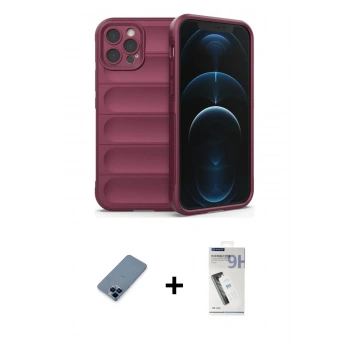 MARSİLYAN™- iPhone 12 Pro Kılıf Atlas Koleksiyonu - Şeffaf Uv Polymer Nano Ekran Koruyucu + Metal Kamera Lens Koruma Cam - MI