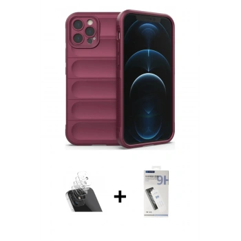 MARSİLYAN™- iPhone 12 Pro Kılıf Atlas Koleksiyonu - Şeffaf Uv Polymer Nano Ekran Koruyucu + Kamera Lens Koruma Cam - SF