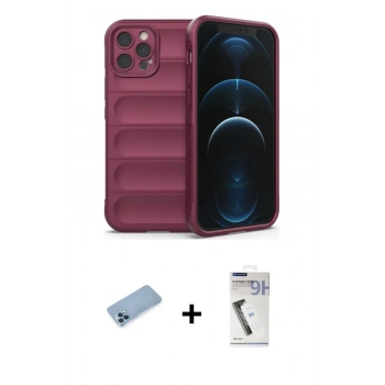 MARSİLYAN™- iPhone 12 Pro Kılıf Atlas Koleksiyonu - Şeffaf Uv Polymer Nano Ekran Koruyucu + Shine Kamera Lens Koruma Cam - MI