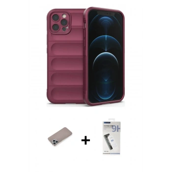 MARSİLYAN™- iPhone 12 Pro Kılıf Atlas Koleksiyonu - Şeffaf Uv Polymer Nano Ekran Koruyucu + Shine Kamera Lens Koruma Cam - SABE