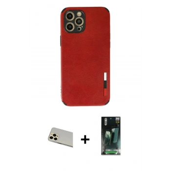 MARSİLYAN™- iPhone 12 Pro Kılıf Doruk Asil Koleksiyonu - Şeffaf 360 Full Body Arka Koruyucu + Rainbow Kamera Lens Koruma Cam - GD