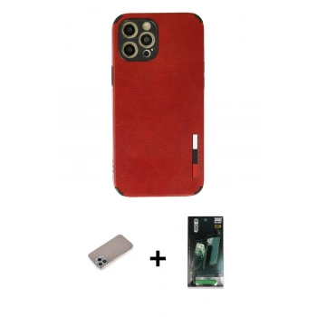 MARSİLYAN™- iPhone 12 Pro Kılıf Doruk Asil Koleksiyonu - Şeffaf 360 Full Body Arka Koruyucu + Shine Kamera Lens Koruma Cam - SABE