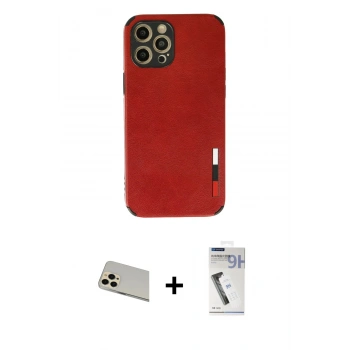 MARSİLYAN™- iPhone 12 Pro Kılıf Doruk Asil Koleksiyonu - Şeffaf Uv Polymer Nano Ekran Koruyucu + Rainbow Kamera Lens Koruma Cam - GD
