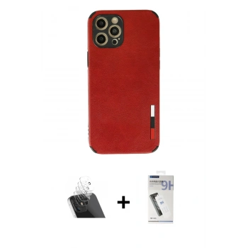 MARSİLYAN™- iPhone 12 Pro Kılıf Doruk Asil Koleksiyonu - Şeffaf Uv Polymer Nano Ekran Koruyucu + Kamera Lens Koruma Cam - SF