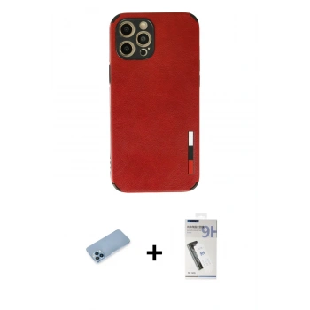MARSİLYAN™- iPhone 12 Pro Kılıf Doruk Asil Koleksiyonu - Şeffaf Uv Polymer Nano Ekran Koruyucu + Shine Kamera Lens Koruma Cam - MI
