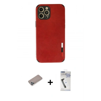 MARSİLYAN™- iPhone 12 Pro Kılıf Doruk Asil Koleksiyonu - Şeffaf Uv Polymer Nano Ekran Koruyucu + Shine Kamera Lens Koruma Cam - SABE