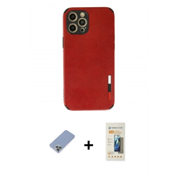 MARSİLYAN™- iPhone 12 Pro Kılıf Doruk Asil Koleksiyonu - Siyah 6D Mat Seramik Hayalet Nano Ekran Koruyucu + Metal Kamera Lens Koruma Cam - KUYL