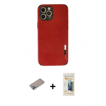MARSİLYAN™- iPhone 12 Pro Kılıf Doruk Asil Koleksiyonu - Siyah 6D Mat Seramik Hayalet Nano Ekran Koruyucu + Shine Kamera Lens Koruma Cam - SABE