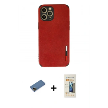 MARSİLYAN™- iPhone 12 Pro Kılıf Doruk Asil Koleksiyonu - Siyah 6D Mat Seramik Hayalet Nano Ekran Koruyucu + Shine Kamera Lens Koruma Cam - GD
