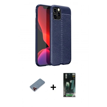 MARSİLYAN™- iPhone 12 Pro Kılıf Doruk Klasik Özel Seri - Şeffaf 360 Full Body Arka Koruyucu + Metal Kamera Lens Koruma Cam - KI