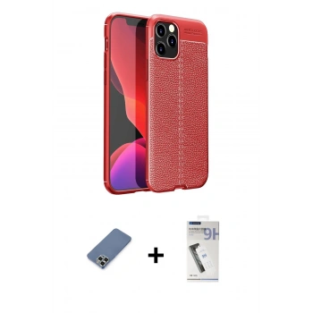 MARSİLYAN™- iPhone 12 Pro Kılıf Doruk Klasik Özel Seri - Şeffaf Uv Polymer Nano Ekran Koruyucu + Metal Kamera Lens Koruma Cam - AKYL