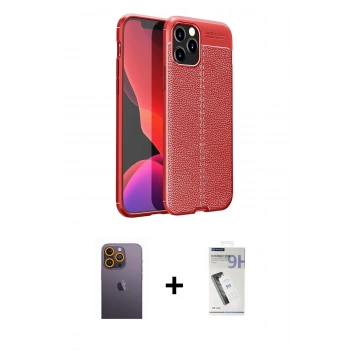 MARSİLYAN™- iPhone 12 Pro Kılıf Doruk Klasik Özel Seri - Şeffaf Uv Polymer Nano Ekran Koruyucu + Neon Fosforlu Kamera Lens - SI