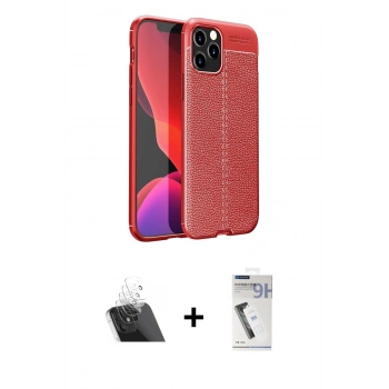 MARSİLYAN™- iPhone 12 Pro Kılıf Doruk Klasik Özel Seri - Şeffaf Uv Polymer Nano Ekran Koruyucu + Kamera Lens Koruma Cam - SF